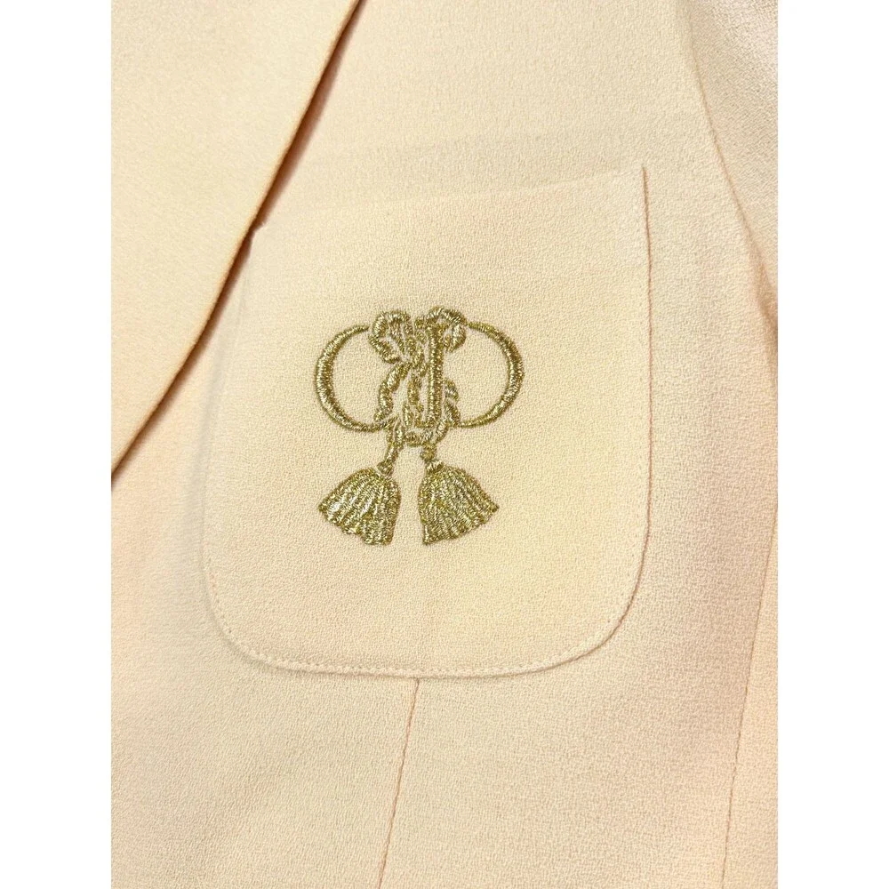 Christian Dior Wool 30 Montaigne Bar Jacket Blazer Neutral Pale Yellow USA Sz 12